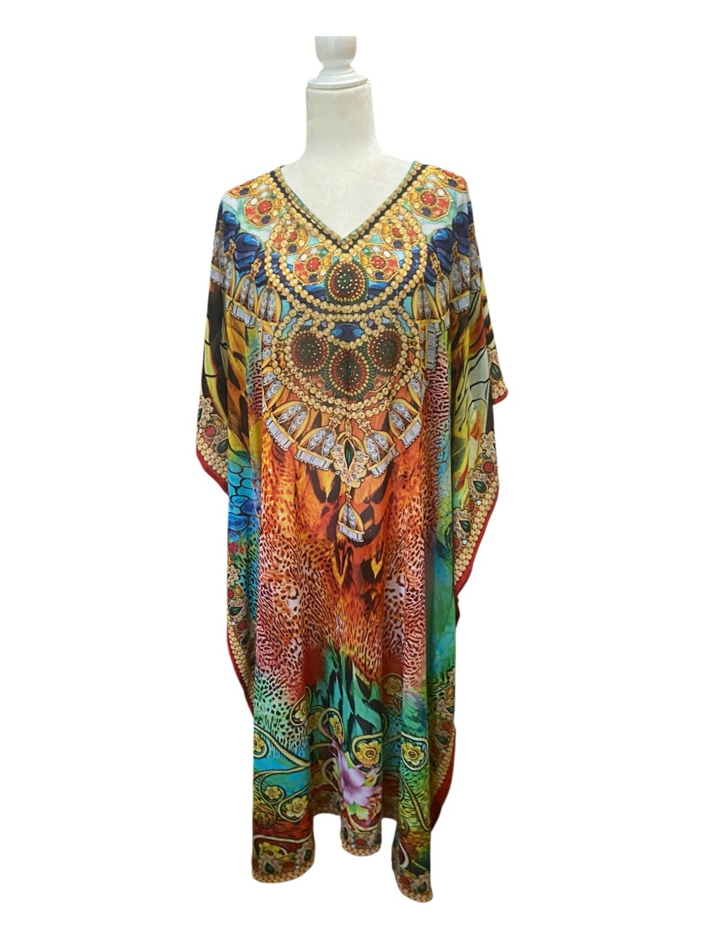 Rima Womens Beach Wear Cover Up Kaftan Muumuu Rhinestones Boho Style